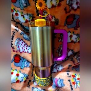 Starbucks stanley with boot and topper